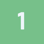 number one green white