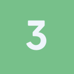 number 3 green white