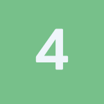 number 4 green white