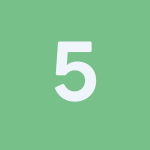 number 5 green white