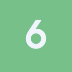 number 6 green white